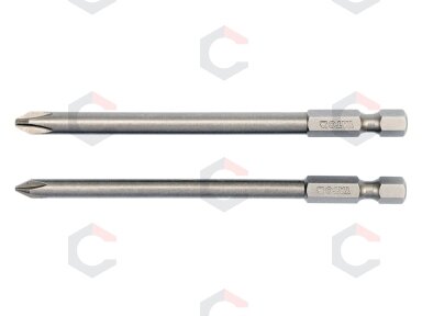 Antgaliai kryžminiai 1/4", 2vnt, : PH1X100MM; PH2X100MM (YT-0488)