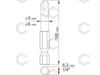Antgaliai kryžminiai trikampiai 1/4", 2vnt, : NR2 X100MM; NR4 X100MM (YT-0497)