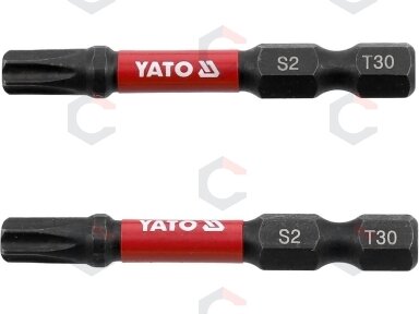 Smūginiai antgaliai T-Star (Torx) T30 | S2 plienas | 6,3 mm (1/4") | 2 vnt. (YT-78056) Smūginiai antgaliai T-Star (Torx) T30 | S2 plienas | 6,3 mm (1/4") | 2 vnt. (YT-78056)
