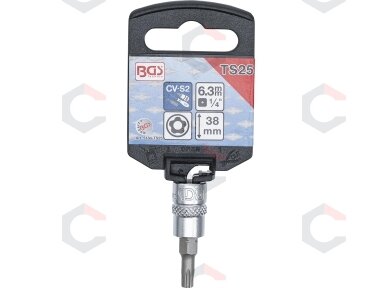 Antgalis 1/4" įpresuotas į galvutę su skyle, penkiakampis TS27x38mm (5184-TS27)