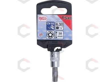 Antgalis įpresuotas | 6,3 mm (1/4") | T-Star (Torx) penkiakampis TS40 (5184-TS40)