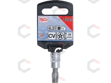 Antgalis įpresuotas | 6,3 mm (1/4") | T-Star (Torx) penkiakampis TS45 (5184-TS45)