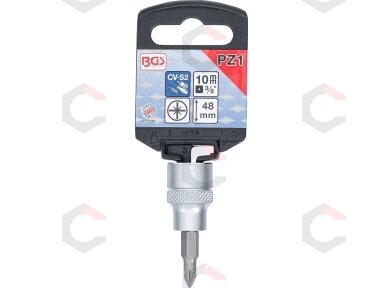 Antgalis įpresuotas į galvutę | 10 mm (3/8") | Kryžminis PZ1 (2550)