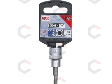Antgalis įpresuotas į galvutę | 10 mm (3/8") | T-Star (Torx) T27 (2544)
