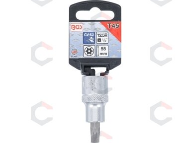 Antgalis įpresuotas į galvutę | 12,5 mm (1/2") | T-Star su skyle (Torx) T45 (4327)