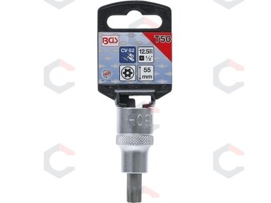 Antgalis įpresuotas į galvutę | 12,5 mm (1/2") | T-Star su skyle (Torx) T50 (4328)