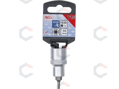 Antgalis įpresuotas į galvutę | 12,5 mm (1/2") | T-Star (Torx) T15 (4368) Antgalis įpresuotas į galvutę | 12,5 mm (1/2") | T-Star (Torx) T15 (4368)