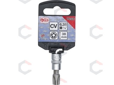 Antgalis įpresuotas į galvutę 5 kampų | 6.3 mm (1/4") | T-Star su skyle (Torx) TS50 (5184-TS50)