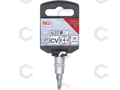 Antgalis įpresuotas į galvutę | 6.3 mm (1/4") | kryžminis PH1 (2487) Antgalis įpresuotas į galvutę | 6.3 mm (1/4") | kryžminis PH1 (2487)