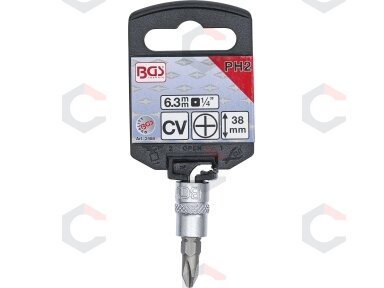 Antgalis įpresuotas į galvutę | 6.3 mm (1/4") | kryžminis PH2 (2488) Antgalis įpresuotas į galvutę | 6.3 mm (1/4") | kryžminis PH2 (2488)
