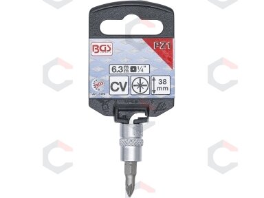 Antgalis įpresuotas į galvutę | 6.3 mm (1/4") | Kryžminis PZ1 (2490) Antgalis įpresuotas į galvutę | 6.3 mm (1/4") | Kryžminis PZ1 (2490)