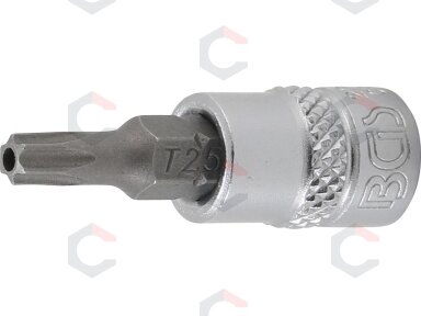 Antgalis įpresuotas į galvutę | 6.3 mm (1/4") | T-star su skyle (Torx) T25 (2360) Antgalis įpresuotas į galvutę | 6.3 mm (1/4") | T-star su skyle (Torx) T25 (2360)