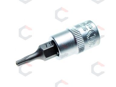 Antgalis įpresuotas į galvutę | 6.3 mm (1/4") | T-Star su skyle (Torx) T9 (2364) Antgalis įpresuotas į galvutę | 6.3 mm (1/4") | T-Star su skyle (Torx) T9 (2364)