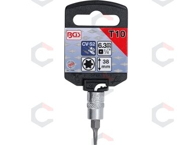 Antgalis įpresuotas į galvutę | 6.3 mm (1/4") | T-Star (Torx) T10 (2590) Antgalis įpresuotas į galvutę | 6.3 mm (1/4") | T-Star (Torx) T10 (2590)
