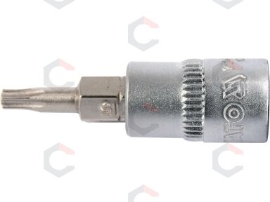 Antgalis įpresuotas į galvutę | 6.3 mm (1/4") | T-Star (Torx) T15 (YT-04303)