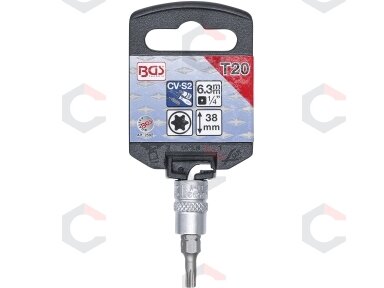 Antgalis įpresuotas į galvutę | 6.3 mm (1/4") | T-Star (Torx) T20 (2592) Antgalis įpresuotas į galvutę | 6.3 mm (1/4") | T-Star (Torx) T20 (2592)