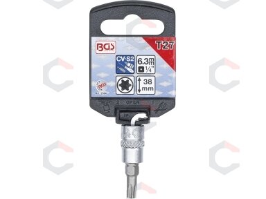 Antgalis įpresuotas į galvutę | 6.3 mm (1/4") | T-Star (Torx) T27 (2594) Antgalis įpresuotas į galvutę | 6.3 mm (1/4") | T-Star (Torx) T27 (2594)