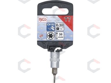 Antgalis įpresuotas į galvutę | 6.3 mm (1/4") | T-Star (Torx) T7 (2557) Antgalis įpresuotas į galvutę | 6.3 mm (1/4") | T-Star (Torx) T7 (2557)