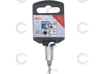 Antgalis įpresuotas į galvutę | 6.3 mm (1/4") | T-Star (Torx) T8 (2589) Antgalis įpresuotas į galvutę | 6.3 mm (1/4") | T-Star (Torx) T8 (2589)