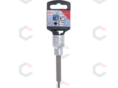 Antgalis įpresuotas į galvutę | ilgis 100 mm | 12,5 mm (1/2") | T-star (Torx) T20 (4469) Antgalis įpresuotas į galvutę | ilgis 100 mm | 12,5 mm (1/2") | T-star (Torx) T20 (4469)