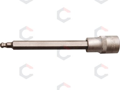 Antgalis įpresuotas į galvutę | ilgis 140 mm | 12,5 mm (1/2") | šešiakampis su šarnyru 5 mm (4258-5) Antgalis įpresuotas į galvutę | ilgis 140 mm | 12,5 mm (1/2") | šešiakampis su šarnyru 5 mm (4258-5)
