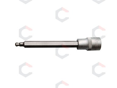 Antgalis įpresuotas į galvutę | ilgis 140 mm | 12,5 mm (1/2") | šešiakampis su šarnyru 7 mm (4258-7) Antgalis įpresuotas į galvutę | ilgis 140 mm | 12,5 mm (1/2") | šešiakampis su šarnyru 7 mm (4258-7)
