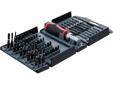 Torsioninių antgalių rinkinys su terkšline rankena | 1/4" Hex | 52 vnt. (90106) Torsioninių antgalių rinkinys su terkšline rankena | 1/4" Hex | 52 vnt. (90106)