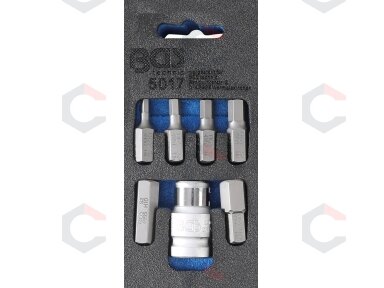 Antgalių komplektas | 10 mm (3/8") storio | hex šešiakampis | 7 vnt. (5017)