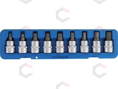 Antgalių rinkinys | 20 mm (3/4") | Šešiakampiai (hex), T-Star (Torx) | 9 vnt. (5189)