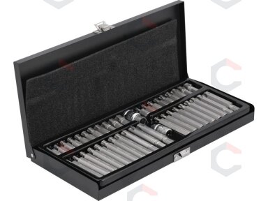 Antgalių rinkinys | Ribe / T-Star (Torx) su skyle | 42 vnt (YT-0420) Antgalių rinkinys | Ribe / T-Star (Torx) su skyle | 42 vnt (YT-0420)