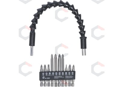 Antgalių rinkinys su lanksčiu ilgintuvu | 6.3 mm (1/4") | 11 vnt. (20804)