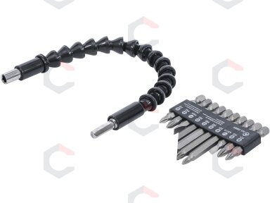 Antgalių rinkinys su lanksčiu ilgintuvu | 6.3 mm (1/4") | 11 vnt. (20804)