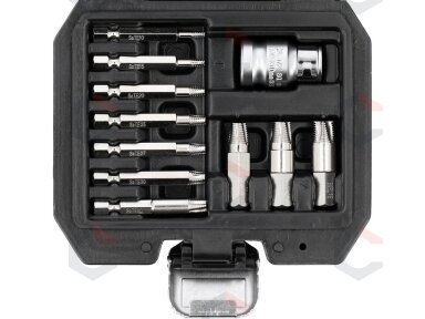 Antgalių rinkinys | sugadintiems T-Star (Torx) su skyle | 11 vnt. (YT-04582)