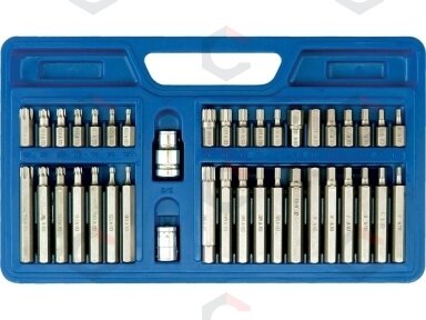 Antgalių rinkinys Torx/Hex/Spline | CrV 6150 | 40 vnt. (66410) Antgalių rinkinys Torx/Hex/Spline | CrV 6150 | 40 vnt. (66410)
