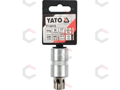Antgalis įpresuotas į galvutę 1/2", T70 x 55 mm (YT-04319) 1 Antgalis įpresuotas į galvutę 1/2", T70 x 55 mm (YT-04319) 1