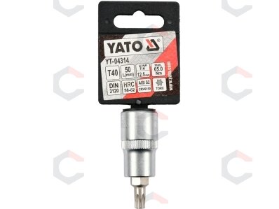 Antgalis įpresuotas į galvutę 1/2", T40 x 55 mm (YT-04314) 1 Antgalis įpresuotas į galvutę 1/2", T40 x 55 mm (YT-04314) 1