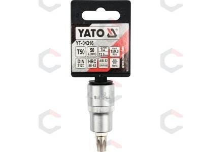 Antgalis įpresuotas į galvutę 1/2", T50 x 55 mm (YT-04316) 1 Antgalis įpresuotas į galvutę 1/2", T50 x 55 mm (YT-04316) 1