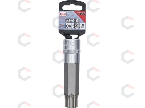 Antgalis įpresuotas į galvutę | lgis 110 mm | 12,5 mm (1/2") | T-Star su skyle (Torx) T100 (5103-TB100) 1 Antgalis įpresuotas į galvutę | lgis 110 mm | 12,5 mm (1/2") | T-Star su skyle (Torx) T100 (5103-TB100) 1