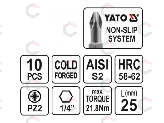 Antgalis PZ2x25 mm 10 vnt. (YT-0471) 2