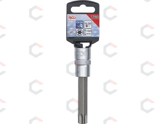 Antgalis įpresuotas į galvutę | ilgis 100 mm | 12,5 mm (1/2") | T-star (Torx) T60 (4476) 1 Antgalis įpresuotas į galvutę | ilgis 100 mm | 12,5 mm (1/2") | T-star (Torx) T60 (4476) 1