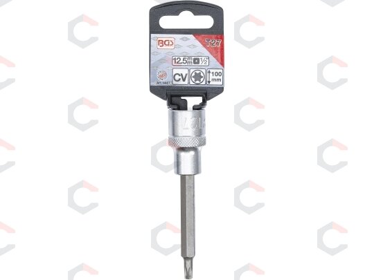 Antgalis įpresuotas į galvutę | ilgis 100 mm | 12,5 mm (1/2") | T-star (Torx) T27 (4467) 1 Antgalis įpresuotas į galvutę | ilgis 100 mm | 12,5 mm (1/2") | T-star (Torx) T27 (4467) 1