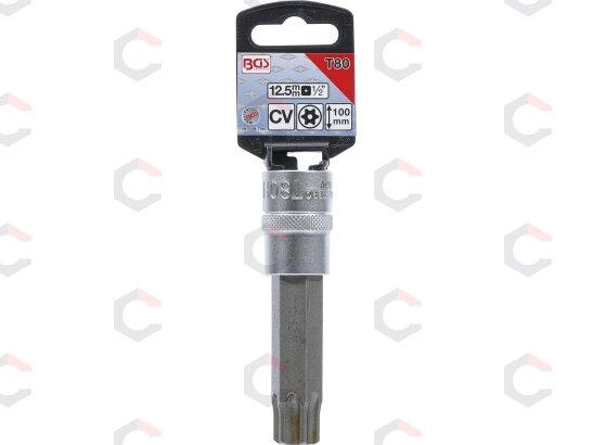 Antgalis įpresuotas į galvutę | lgis 100 mm | 12,5 mm (1/2") | T-Star su skyle (Torx) T80 (5184-TB80) 1 Antgalis įpresuotas į galvutę | lgis 100 mm | 12,5 mm (1/2") | T-Star su skyle (Torx) T80 (5184-TB80) 1