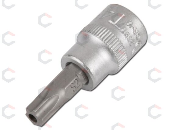 Antgalis įpresuotas į galvutę | 10 mm (3/8") | T-star su skyle (Torx) T25 (2572) 1 Antgalis įpresuotas į galvutę | 10 mm (3/8") | T-star su skyle (Torx) T25 (2572) 1