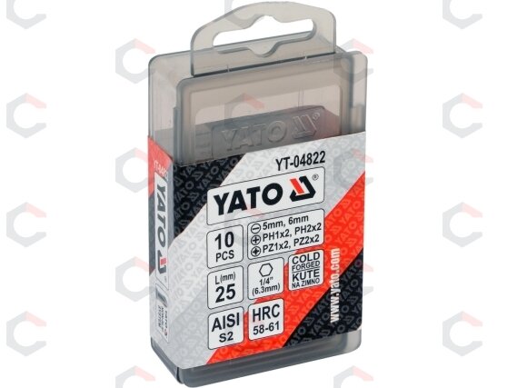 Antgalių rinkinys PH, PZ, SL, 25mm ilgio, 10 vnt. (YT-04822)