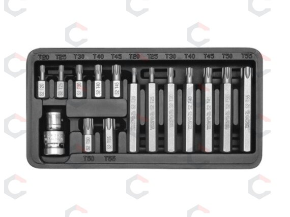 Antgalių rinkinys | T-Star (Torx) | 15 vnt. (YT-0411) Antgalių rinkinys | T-Star (Torx) | 15 vnt. (YT-0411)