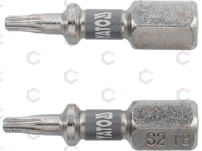 Antgaliai | 6,3 mm (1/4") | S2 Ni | T-Star (Torx) T8 | 2 vnt. (YT-78010) Antgaliai | 6,3 mm (1/4") | S2 Ni | T-Star (Torx) T8 | 2 vnt. (YT-78010)