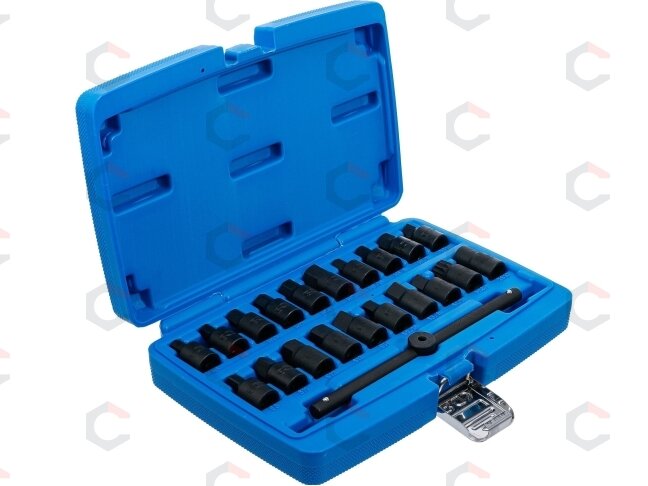 Antgaliai atsukti alyvos išleidimo varžtams | 10 mm (3/8") | 21 vnt. (1014) Antgaliai atsukti alyvos išleidimo varžtams | 10 mm (3/8") | 21 vnt. (1014)