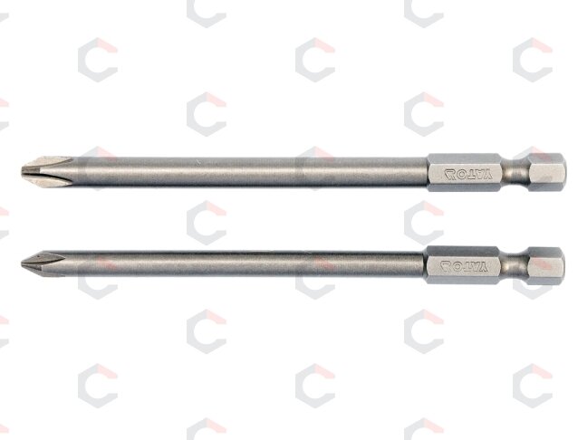 Antgaliai kryžminiai 1/4", 2vnt, : PH1X100MM; PH2X100MM (YT-0488) Antgaliai kryžminiai 1/4", 2vnt, : PH1X100MM; PH2X100MM (YT-0488)