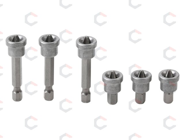 Antgaliai / ribotuvai | gipso plokštėms | 6.3 mm (1/4") | Kryžminiai PH 2 | 6 vnt. (50406) 5 Antgaliai / ribotuvai | gipso plokštėms | 6.3 mm (1/4") | Kryžminiai PH 2 | 6 vnt. (50406) 5