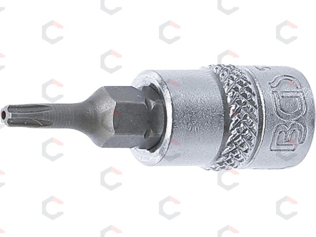 Antgalis 1/4" įpresuotas į galvutę su skyle, penkiakampis TS10x38mm (5184-TS10) Antgalis 1/4" įpresuotas į galvutę su skyle, penkiakampis TS10x38mm (5184-TS10)